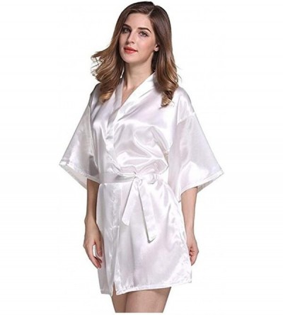 Robes Silk Satin Bride Bridesmaid Robe Floral Bathrobe Short Kimono Robe Night Robe Bath Robe Fashion Dressing Gown - As the ...