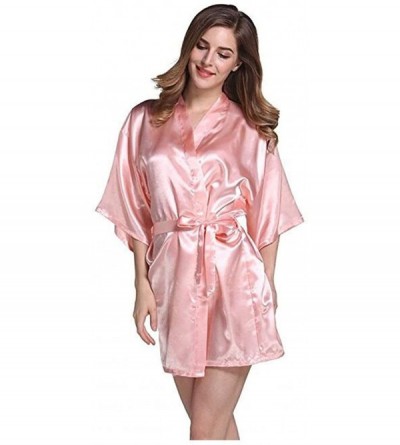 Robes Silk Satin Bride Bridesmaid Robe Floral Bathrobe Short Kimono Robe Night Robe Bath Robe Fashion Dressing Gown - As the ...