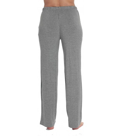 Bottoms Ultra Soft Solid Stretch Jersey Pajama Pants for Women - Grey With Black - C418UO2DDEO $16.23