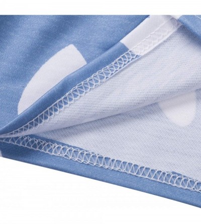 Sets Women 2 Pieces Set Heart Printed Pajama Set Nightwear Casual Top Shorts Set Homewear Summer - Blue - C0190STUKZN $24.64