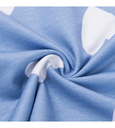 Sets Women 2 Pieces Set Heart Printed Pajama Set Nightwear Casual Top Shorts Set Homewear Summer - Blue - C0190STUKZN $24.64
