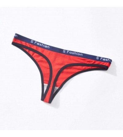 Thermal Underwear Sexy Women Thong Panties Fashion Letter G-String Underpants Lingerie Briefs - Red - CI196LA4O9N $10.83