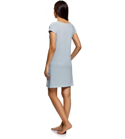 Nightgowns & Sleepshirts Ultra Women's V-Neck Lounge Dress with Applique - Blue (7029p) - C618OT2G9E4 $10.33