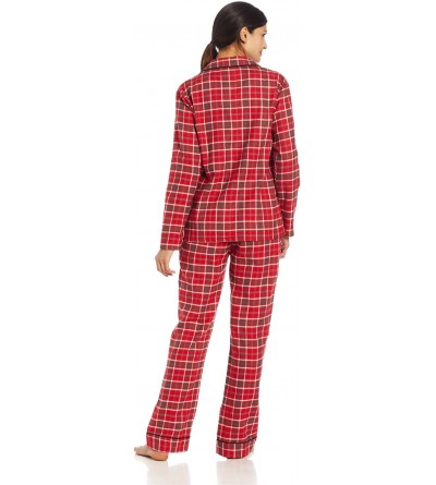Sets Women's Flannel Pajama Set - Red/Blue - CL11GNAGOPR $26.15