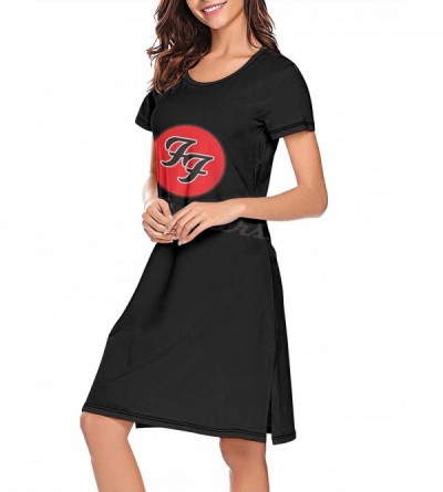 Nightgowns & Sleepshirts Women's Novelty Short Sleeves Nightgown Comfort Round Neck Nightshirt Lightweight Sleeping Clothes -...