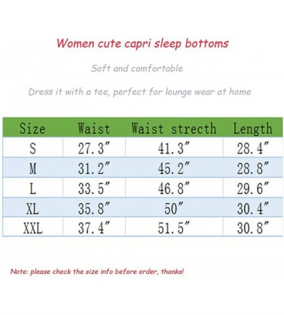 Bottoms Women's Capri Pajama Pants Lounge Causal Bottoms Print Sleep Pants - Black - CN1984XWOUM $12.25