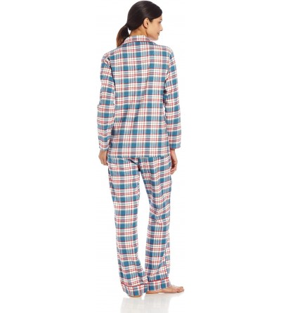 Sets Women's Flannel Pajama Set - Blue/Red - CO11GNAGOJ3 $22.03