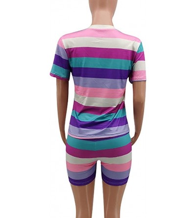 Sets Women's 2 Piece Short Outfits Sweatshirt Clubwear Tracksuits Joggsuit Sportwear Sweatpants - 6198-purple - CY18U3CEMW8 $...