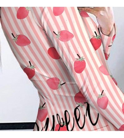 Sets Long Sleeves Pajamas Romper - Strawberry/Star Printed Jumpsuits Short Bodycon Playsuits Loungewear - Pink - C9190TWKDDN ...