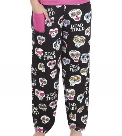 Tops Pajamas for Women- Cute Pajama Pants and Top Set- Separates - Dead Tired Pajama Pants - CZ12K45QUBP $25.58