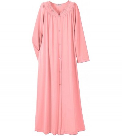 Nightgowns & Sleepshirts Women's Petals 54 Inch Sleeve Long Coat - Melon - CM185AKX7I4 $29.31
