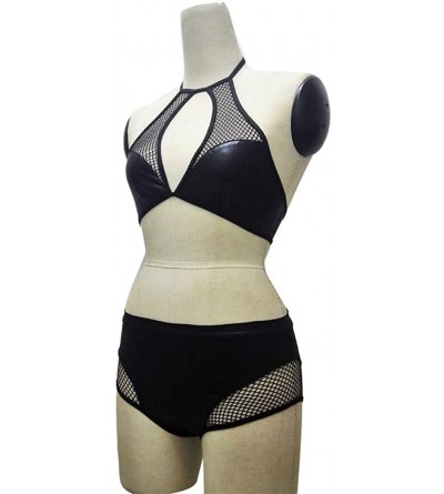 Robes Women Faux Leather Strap Sexy Lingerie Sleepwear Underwear Nightgown - Black - C7196EESO3N $8.44