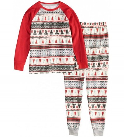 Sets Family Christmas Pyjamas Set Parents-Child Sleepsuits Cotton Sleepwear Top and Pants - Kids - CU18AZLW42Y $12.42