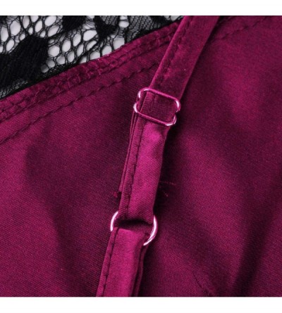 Sets 2019 Novelty Women's Silky Lace Pajamas Sleepwear Lingerie Camisole Shorts Satin Cami Top Pajama Sets - Hot Pink - C118N...