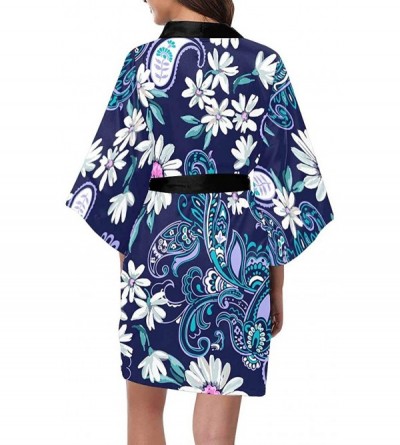 Robes Custom Daisy Paisley Floral Women Kimono Robes Beach Cover Up for Parties Wedding (XS-2XL) - Multi 1 - CN194TE3XZ6 $43.87