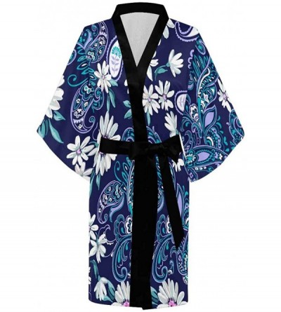 Robes Custom Daisy Paisley Floral Women Kimono Robes Beach Cover Up for Parties Wedding (XS-2XL) - Multi 1 - CN194TE3XZ6 $43.87