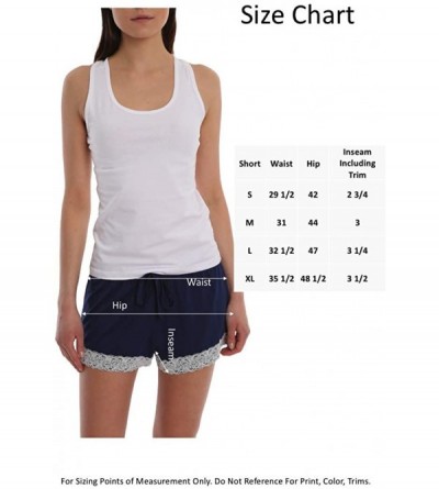 Bottoms Super Soft Lace Trim Sleep Lounge PJ Pajama Short with Adjustable Drawstring - Leopard - CP18LY6ES2X $16.82