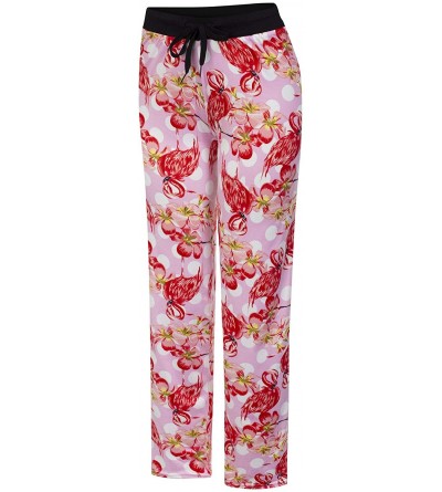 Bottoms Women's Soft Lightweight Printed Pajama Bottom Pants - Pink Flower - C219DT8KQ7A $10.47