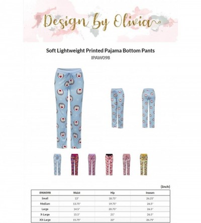 Bottoms Women's Soft Lightweight Printed Pajama Bottom Pants - Pink Flower - C219DT8KQ7A $10.47