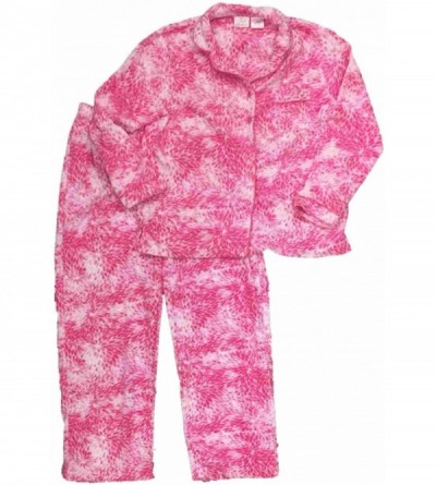Sets Womens Pink Flower Paisley Fleece Pajamas PJs Lounge Sleep Set - CQ11WV5PAFX $29.33
