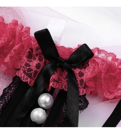Bustiers & Corsets Women Sexy Pearl G String Panties Lace Low Waist Thongs Underwear Erotic Panties - Black - CA1943W5R6H $9.38