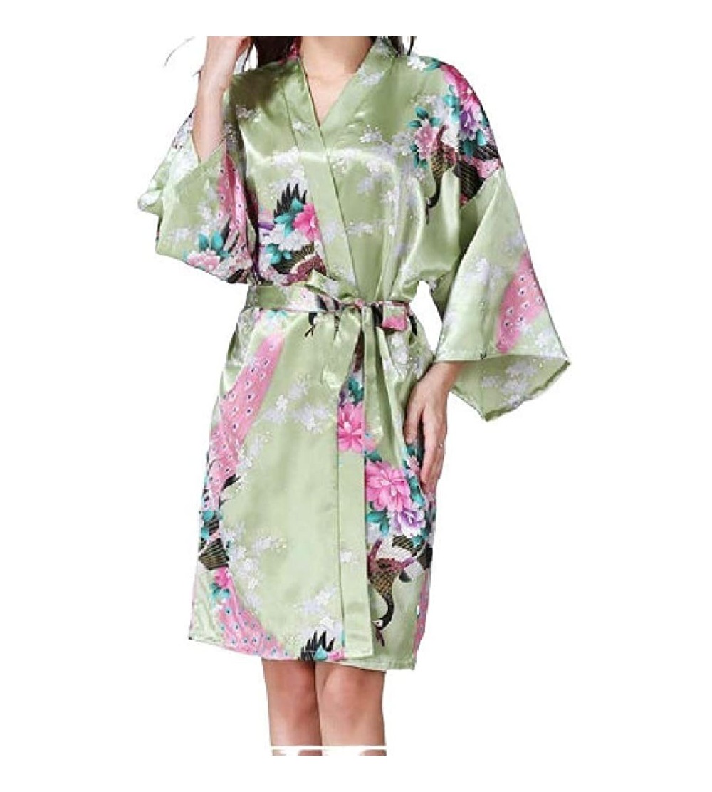 Tops Womens 1/2 Sleeve Mid-Length Comfy Floral Printed Kimono Loungewear PJ - 6 - CS19876IATS $16.15