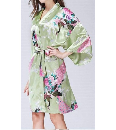 Tops Womens 1/2 Sleeve Mid-Length Comfy Floral Printed Kimono Loungewear PJ - 6 - CS19876IATS $16.15
