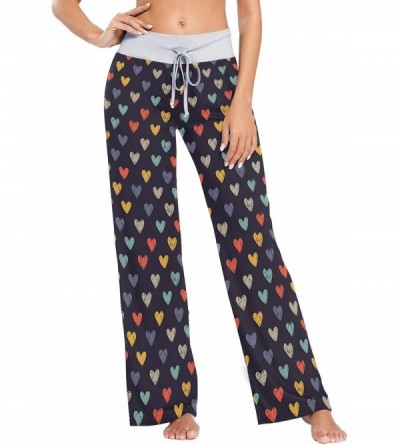 Bottoms Colorful Love Heart Pattern Women's Pajama Pants Lounge Sleep Wear - Multi - CG19D3QERRW $22.30