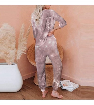 Sets Pajama Set for Women-Womens Tie Dye Printed Loungewear Set Tops Joggers 2 Piece Pants PJ Set Sweatsuit Nightwear - 01bro...
