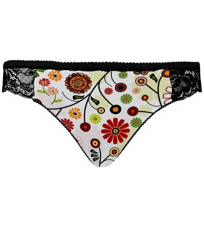 Thermal Underwear Womens Underwear Hipster Panties with Lace and Patterns Pattern with Wild Flowers - Multi 1 - CB19E7KMDKY $...
