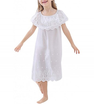 Nightgowns & Sleepshirts 2020 New Girls Nightgowns Long Vintage Soft Cotton Sleepwear Full Length Nightdress for 3-12 Years -...