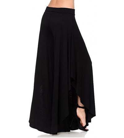 Bottoms Women Long Length Wide Legs Lounge Palazzo Pajama Pants Yoga Pants with Adjustable Drawstring - B-black - C418SKZ98S8...