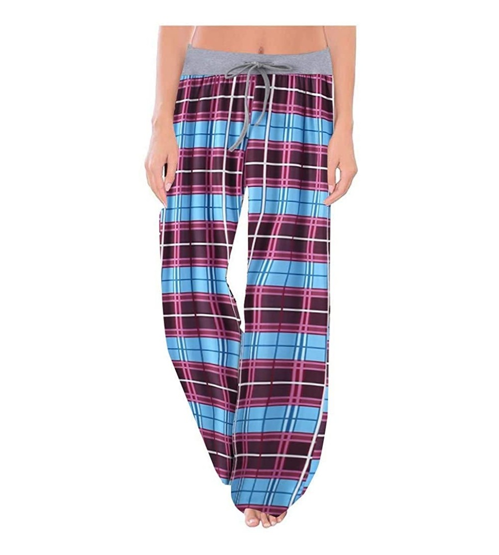 Bottoms Sweatpants for Women Plus Size-Pajama Lounge Pants High Waist Polka Dot Print Comfy Casual Palazzo Pants Wide Leg - Z...