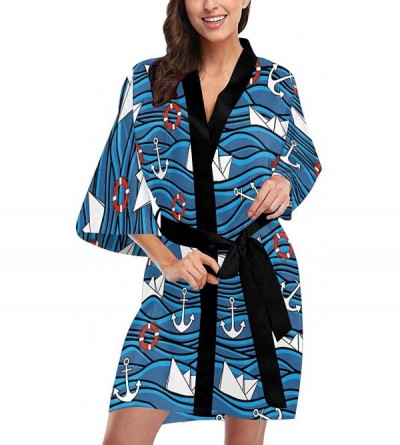 Robes Custom Ocean Seaturtle Women Kimono Robes Beach Cover Up for Parties Wedding (XS-2XL) - Multi 2 - CR194UNWAKO $41.43