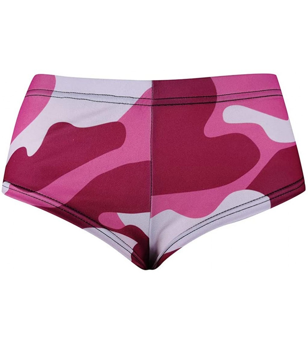 Nightgowns & Sleepshirts Women Summer Camo Leggings Sports Slim Yoga Shorts - Pink - CF198RNMQ93 $12.88