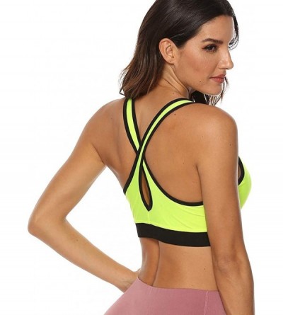 Tops Women's Clothing- Sports Bras - Seamless Support for Yoga Gym Workout Bralette Vest Bra Assorted Colors - Yellow - C318W...
