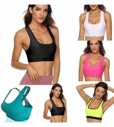 Tops Women's Clothing- Sports Bras - Seamless Support for Yoga Gym Workout Bralette Vest Bra Assorted Colors - Yellow - C318W...