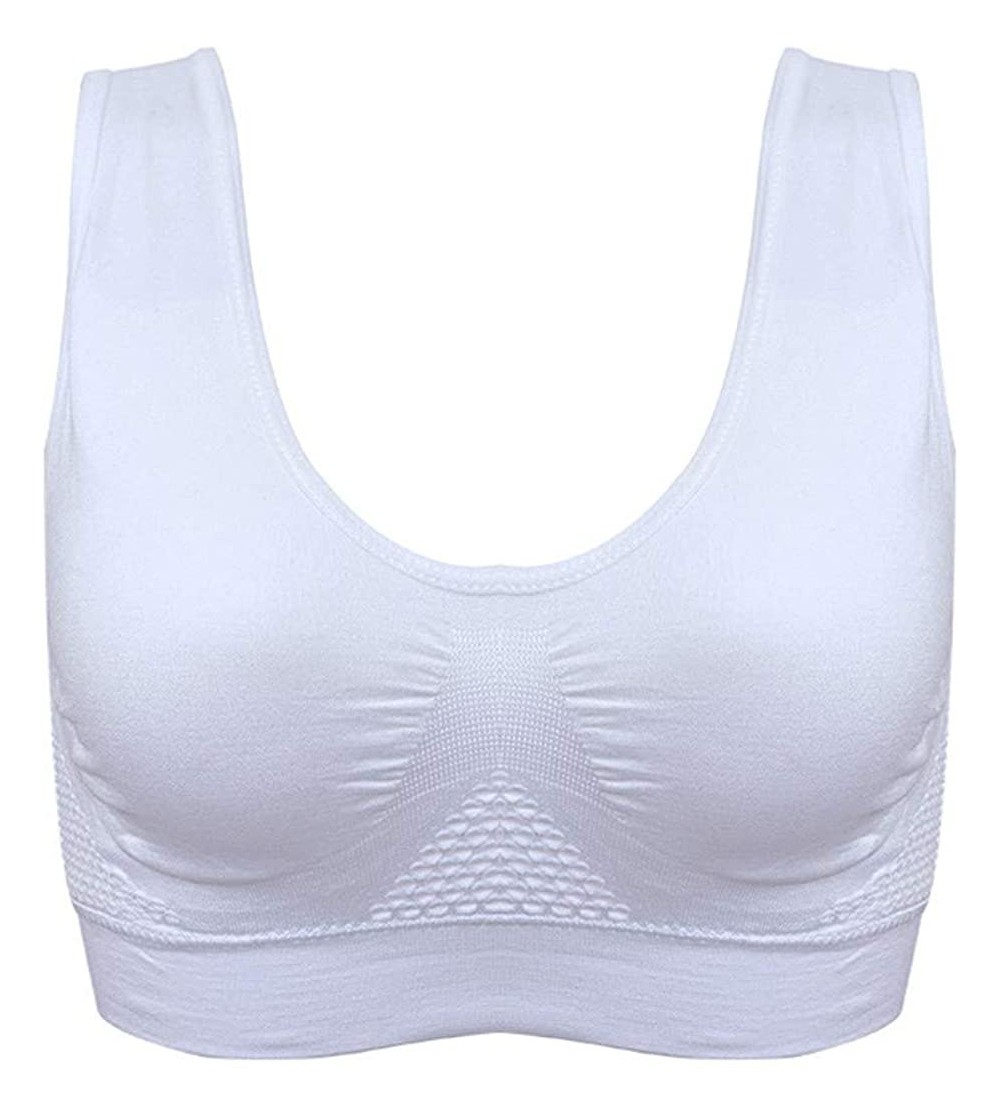 Robes Air Permeable Cooling Summer Sport Yoga Wireless Bra - White - C418UD934C5 $9.60