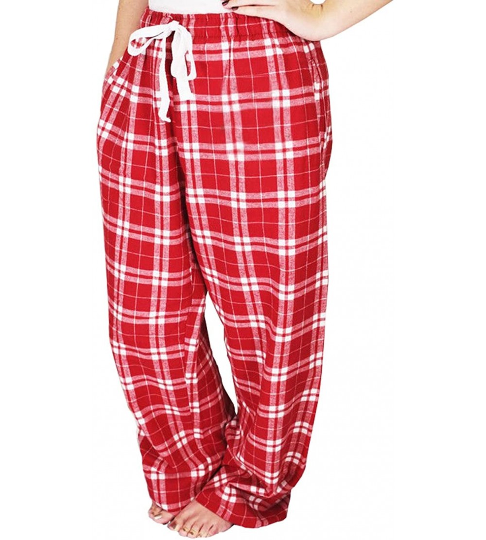 Sets Christmas Pajamas Pants for Women Red Green Polka Dot/Plaids PJs Sleepwear - Red 2 - CZ1923ACGCW $16.56