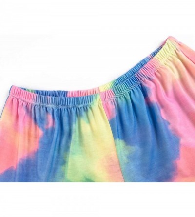 Sets Women's Pajamas Set 2 PCS Soft Short Sleeve Print Loungewear - Multicolor - CJ19C4SRN72 $19.07
