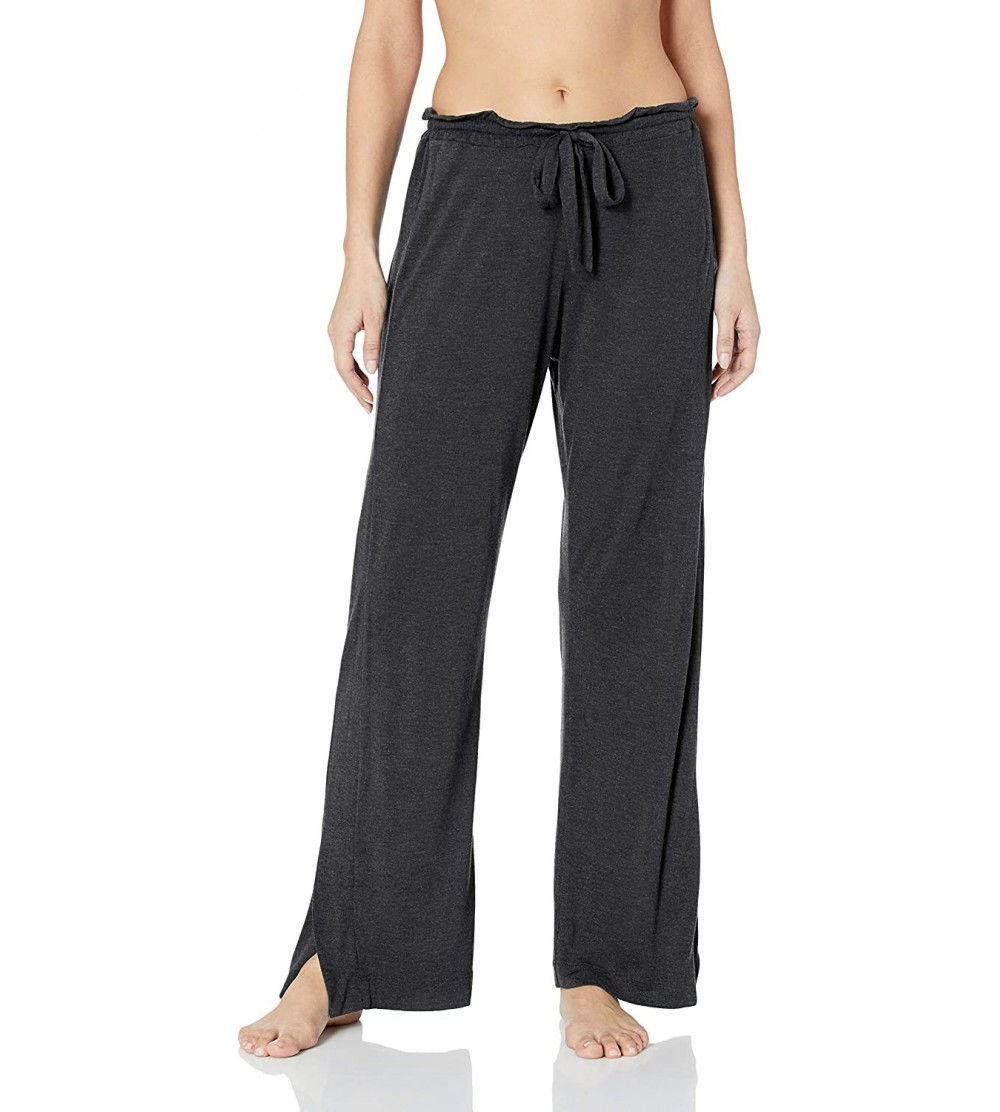 Bottoms Women's Modal Knit Pant - Heather Grey/Black - CX18ISCK4HX $30.76