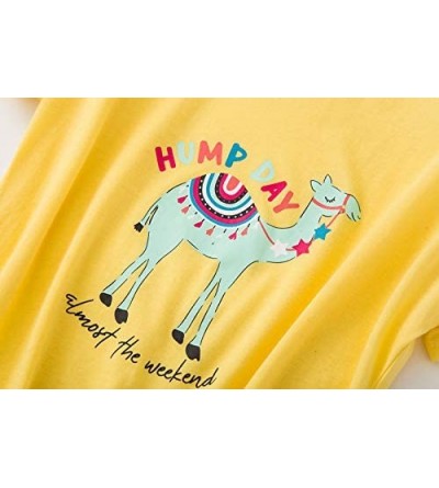 Sets Women Pajama Set Sleepwear Tops with Capri Pants Casual and Fun Prints Pajama Sets - Camel - CZ18QLOYL29 $21.58
