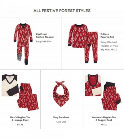 Sets Womens Family Jammies- Holiday Matching Pajamas- 100% Organic Cotton Pjs - Festive Forest - CL18QTW9IW6 $43.77