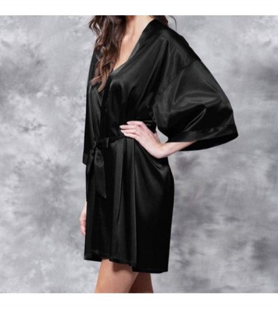 Robes Satin Robe for Women-Silk Kimono Bridesmaids Bride Party Lingerie Nightwear-Sexy Pure Color Short Sleepwear Tigivemen -...