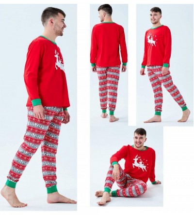 Sets Holiday Family Matching Pajamas Christmas Pjs Kids Sleepwear - Red/Reindeer - CE18Z84Z92W $27.02