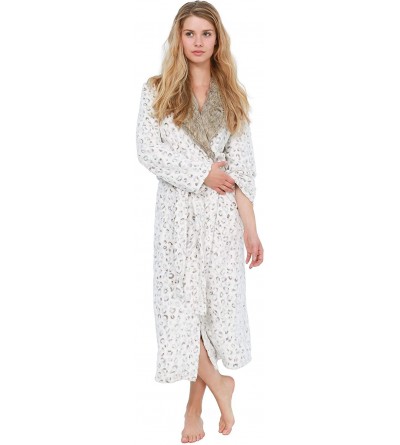 Robes Women's Bathrobe Sleepwear Soft Comfortable Spa Robe Loungewear - Natural Tan - C318KK8W058 $44.56