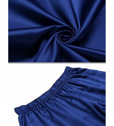 Nightgowns & Sleepshirts Womens Sexy Nightgowns Satin Sleeveless Sleepwear V-Neck Lace Babydoll Sleep Dress - Purplish Blue N...
