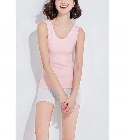 Thermal Underwear Women's Heated Thermal Vest Underwear Sleeveless Tank Top Vest T-Shirt - Light Pink - CH194GR9ID0 $16.21