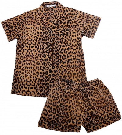 Sets Women's Pajamas Set Leopard Striped Flower Love Cat Ladies Sleepwear Sets Short Sleeve Girls Pajamas Loungewear Nightgow...