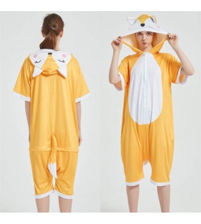Robes Adult Cartoon Bathrobe- Cute Couple Animal Design one-Piece Pajamas Short Sleeve Hooded Milk Silk Material (S- M- L- XL...